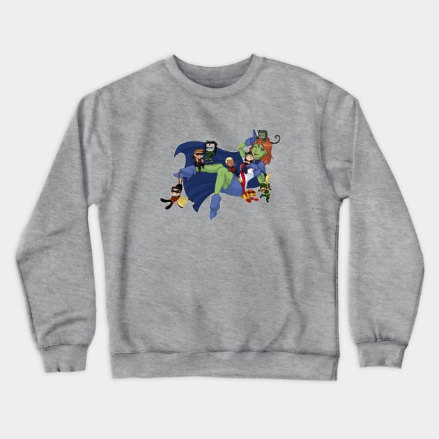 Young Justice Chibi Attack Crewneck Sweatshirt by LovelyKouga